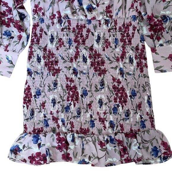 Melloday Pink Floral Smocked Skirt Dress MEDIUM NWT - Picture 7 of 16
